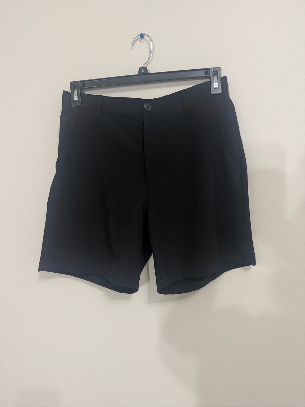Aeropostale Shorts Mens Medium Black  7”Inseam Hybrid Flat Front Stretch, EUC